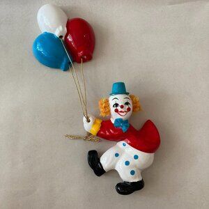On Sale $25 to $20…Vintage Ceramic Circus Clown with Balloons Figurine